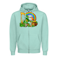 Seafoam st patricks day  rainbow shamrocks Zipper Hoodie - AdoDesignShop
