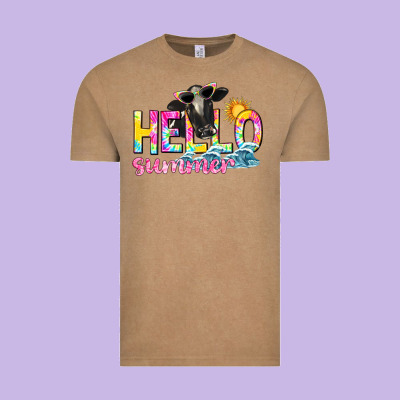 Hello Summer Vintage Tee Designed By Texasbilliewilder