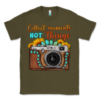 Army Green collect moments not things sunflower gemstone vintage camera Classic Tee - FaDigitalArtStudio