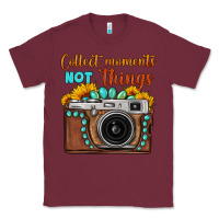 Burgundy collect moments not things sunflower gemstone vintage camera Classic Tee - FaDigitalArtStudio