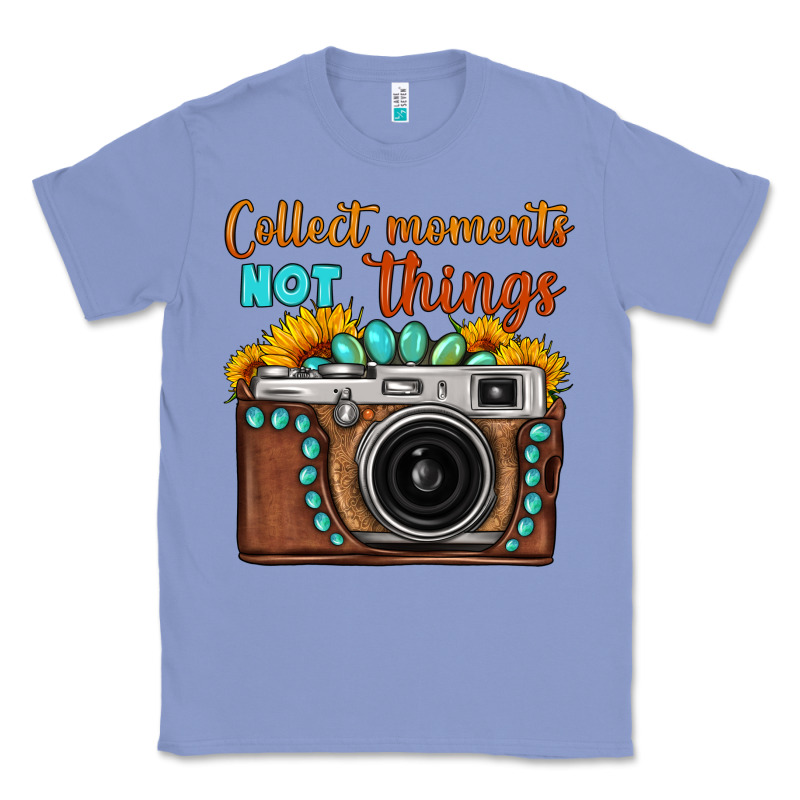 Collect Moments Not Things Sunflower Gemstone Vintage Camera Classic Tee by FaDigitalArtStudio | Teevron