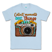 Dusty Blue collect moments not things sunflower gemstone vintage camera Classic Tee - FaDigitalArtStudio