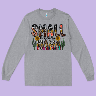 Small Business Nana Long Sleeve Tee Designed By Cowhidedigitalart