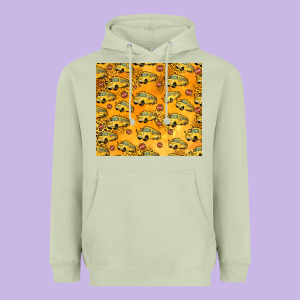 School Bus Pattern Tumbler 20oz Heavyweight Hoodie Designed By Jasminsmagicworld