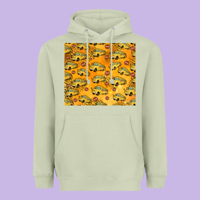 School Bus Pattern Tumbler 20oz Heavyweight Hoodie Designed By Jasminsmagicworld