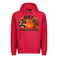 Cardinal with god all things are possible Premium Hoodie - MaliasSmallBusiness