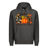 Charcoal Heather with god all things are possible Premium Hoodie - MaliasSmallBusiness