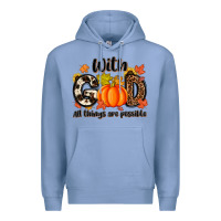 Colony Blue with god all things are possible Premium Hoodie - MaliasSmallBusiness
