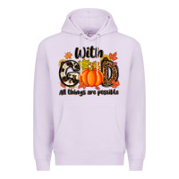 Lilac with god all things are possible Premium Hoodie - MaliasSmallBusiness