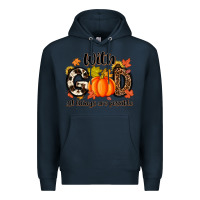 Navy with god all things are possible Premium Hoodie - MaliasSmallBusiness