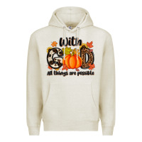 Oatmeal Heather with god all things are possible Premium Hoodie - MaliasSmallBusiness
