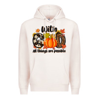 Pale Pink with god all things are possible Premium Hoodie - MaliasSmallBusiness