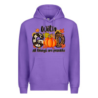 Purple with god all things are possible Premium Hoodie - MaliasSmallBusiness