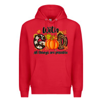 Red with god all things are possible Premium Hoodie - MaliasSmallBusiness