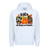 White with god all things are possible Premium Hoodie - MaliasSmallBusiness