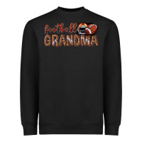 Black football grandma with leopard Heavyweight Sweatshirt - texasbilliewilder