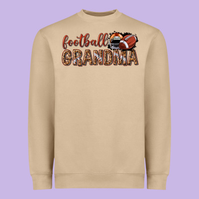 Heavyweight Sweatshirt football grandma with leopard