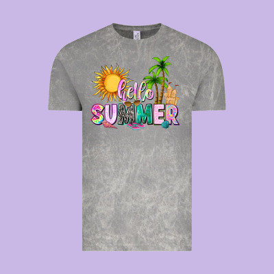 Hello Summer With Sun Vintage Tee Designed By Texasbilliewilder