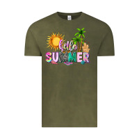 Vintage Olive hello summer with sun Vintage Tee - texasbilliewilder