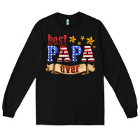 Black best papa ever Long Sleeve Tee - HRA Design Shop