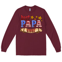 Burgundy best papa ever Long Sleeve Tee - HRA Design Shop