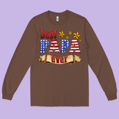Best Papa Ever Long Sleeve Tee Designed By Hra Design Shop