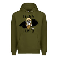 Army Green I Beleive I Can Fly, Dog, Premium Hoodie - Bettercallsaul
