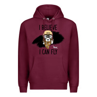 Burgundy I Beleive I Can Fly, Dog, Premium Hoodie - Bettercallsaul