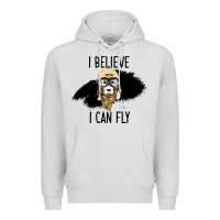 Dove Grey I Beleive I Can Fly, Dog, Premium Hoodie - Bettercallsaul