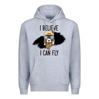 Heather Grey I Beleive I Can Fly, Dog, Premium Hoodie - Bettercallsaul