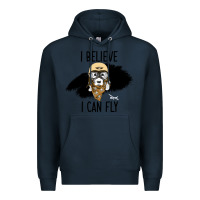 Navy I Beleive I Can Fly, Dog, Premium Hoodie - Bettercallsaul