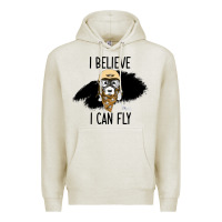 Oatmeal Heather I Beleive I Can Fly, Dog, Premium Hoodie - Bettercallsaul