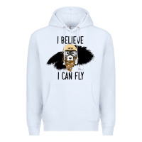 White I Beleive I Can Fly, Dog, Premium Hoodie - Bettercallsaul