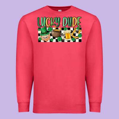 Lucky Dude Premium Sweatshirt Designed By Maliassmallbusiness