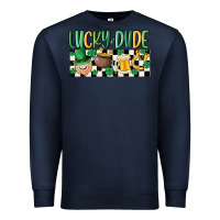 Navy lucky dude Premium Sweatshirt - MaliasSmallBusiness