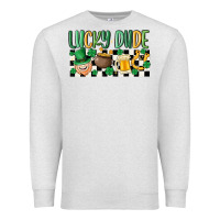 Oatmeal Heather lucky dude Premium Sweatshirt - MaliasSmallBusiness