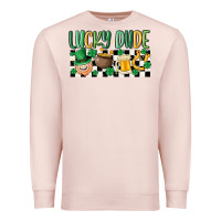 Pale Pink lucky dude Premium Sweatshirt - MaliasSmallBusiness