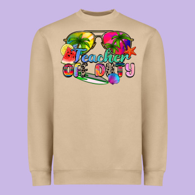 Teacher Off Duty Heavyweight Sweatshirt Designed By Zillion Design Studio