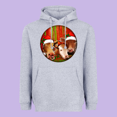 Christmas Cow, Heavyweight Hoodie Designed By Jasminsmagicworld