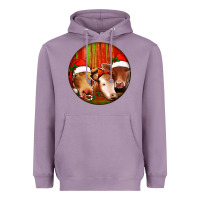 Lavender Christmas Cow, Heavyweight Hoodie - Jasminsmagicworld