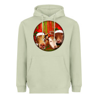 Matcha Christmas Cow, Heavyweight Hoodie - Jasminsmagicworld