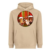 Mushroom Christmas Cow, Heavyweight Hoodie - Jasminsmagicworld