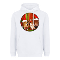 White Christmas Cow, Heavyweight Hoodie - Jasminsmagicworld