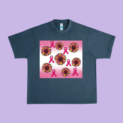 Breast Cancer Awareness Sunflower Urban Heavy Tee Designed By Ranaportraitstore