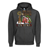 Charcoal Heather small town christmas with barn and cactus Zipper Hoodie - AdoDesignShop