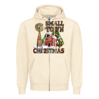 Sandshell small town christmas with barn and cactus Zipper Hoodie - AdoDesignShop