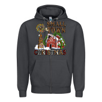 Smoke small town christmas with barn and cactus Zipper Hoodie - AdoDesignShop