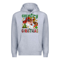 Heather Grey Country Christmas Premium Hoodie - NancyCooperArtShop