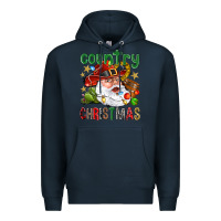 Navy Country Christmas Premium Hoodie - NancyCooperArtShop