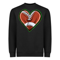 Black football heart Heavyweight Sweatshirt - texasbilliewilder
